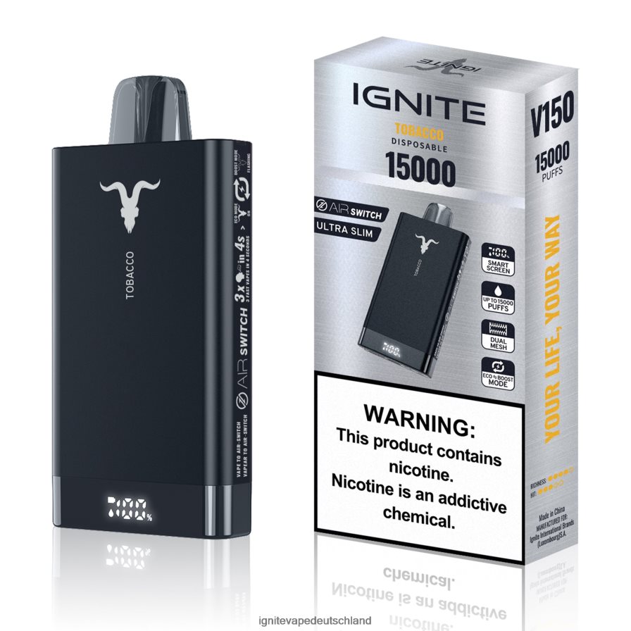 IGNITE V150 Vape-Stift Tabak Z6R807 Ignite Vape Price