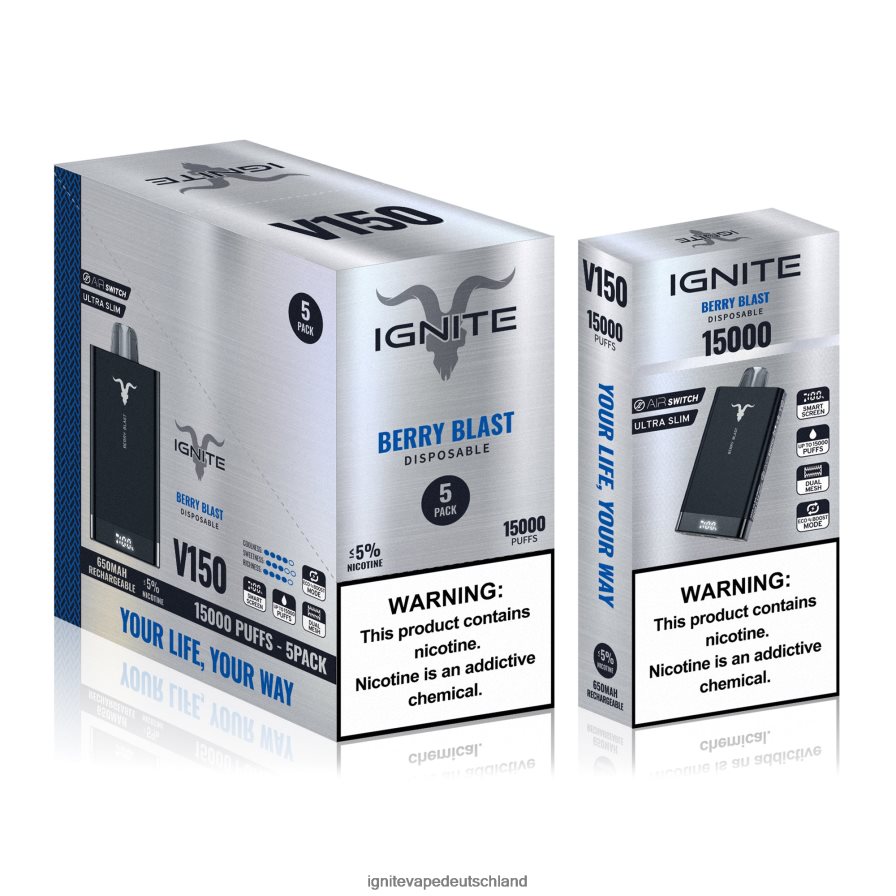 IGNITE V150 Vape Pen 5er-Pack Beerenexplosion Z6R8010 Ignite Vape Flavours