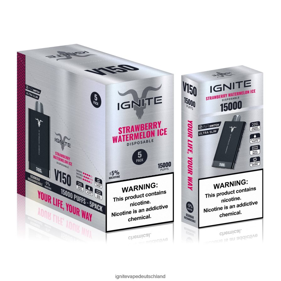 IGNITE V150 Vape Pen 5er-Pack Erdbeer-Kiwi Z6R8092 Ignite Berlin