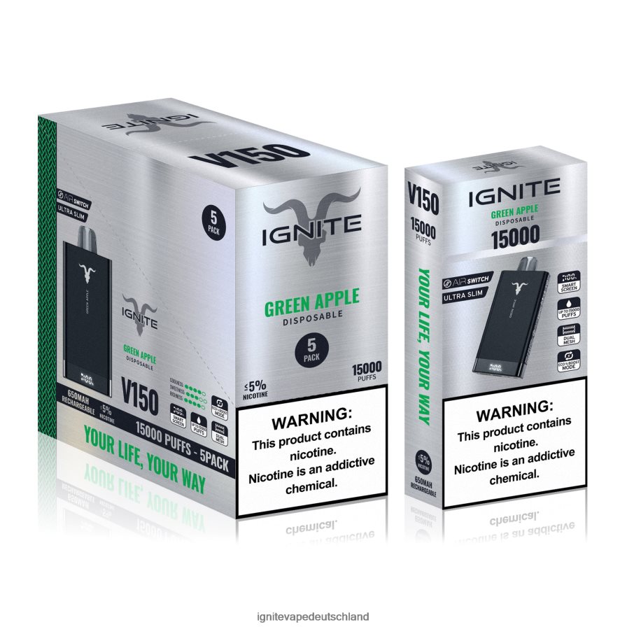 IGNITE V150 Vape Pen 5er-Pack Erdbeer-Kiwi Z6R8092 Ignite Berlin