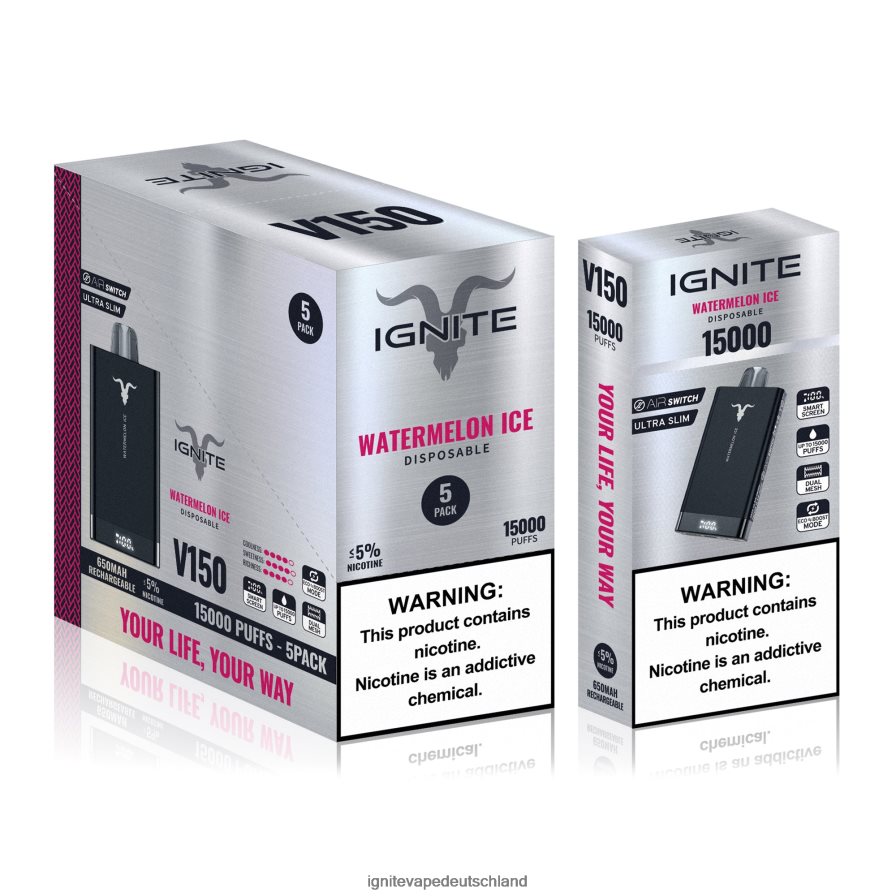 IGNITE V150 Vape Pen 5er-Pack Erdbeer-Kiwi Z6R8092 Ignite Berlin