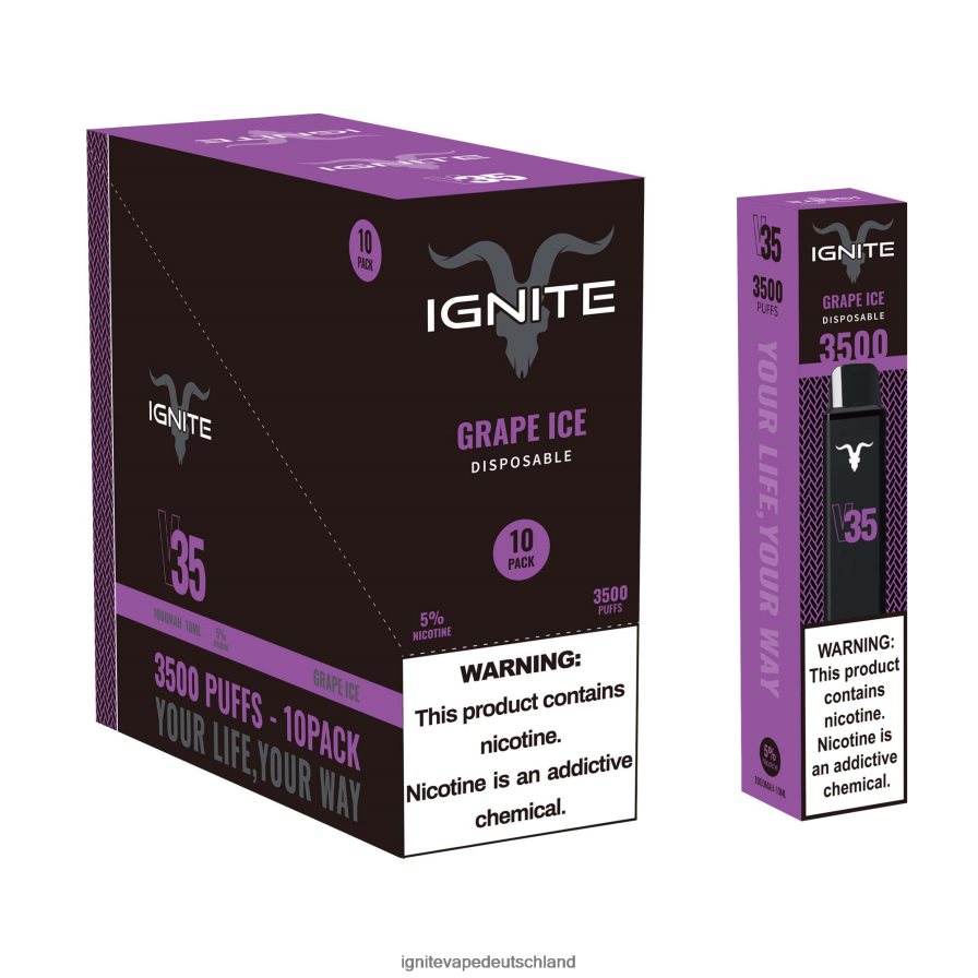 IGNITE V35 Vape Pen 10er-Pack Traubeneis Z6R80122 Ignite Berlin