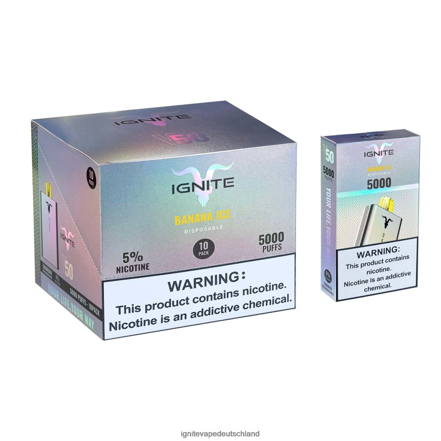 IGNITE V50 Vape Pen 10er-Pack Bananeneis Z6R80141 Ignite Vape Deutschland