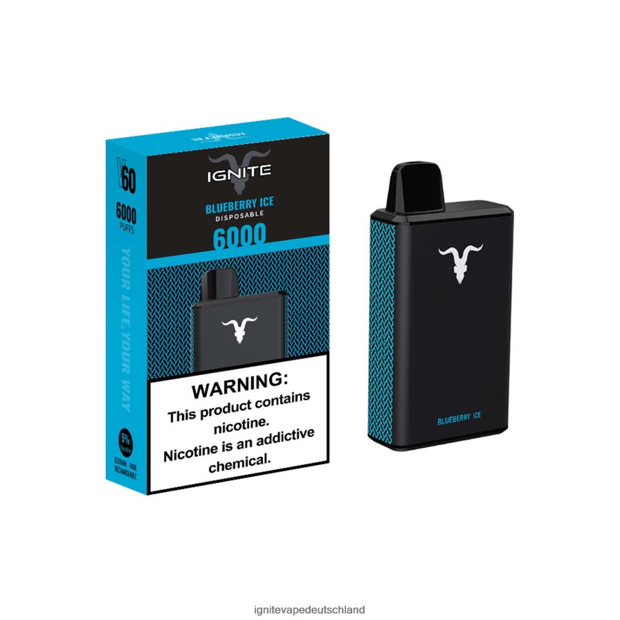 IGNITE V60 Vape-Stift Blaubeereis Z6R8029 Ignite Puff Price