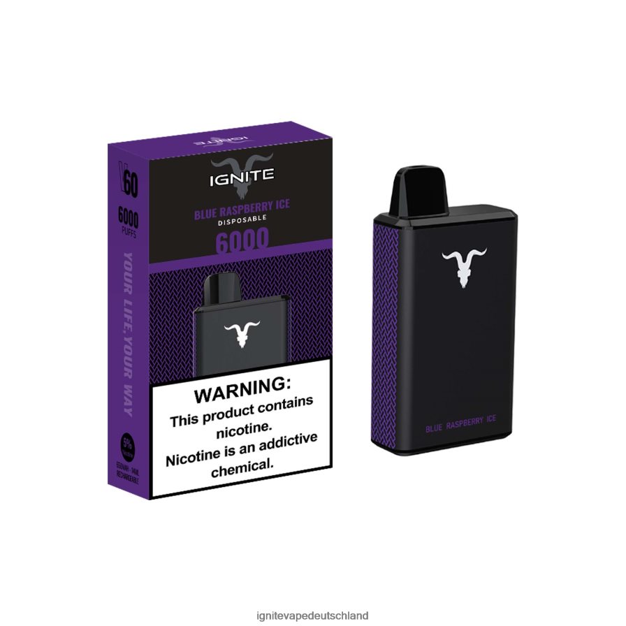 IGNITE V60 Vape-Stift blaues Himbeereis Z6R8030 Ignite Vape Flavours