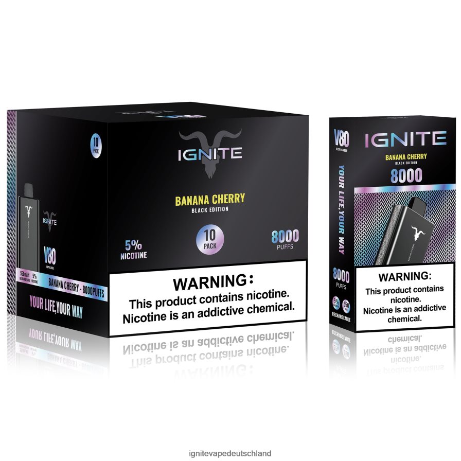 IGNITE V80 Vape Pen 10er-Pack Bananenkirsche Z6R806 Ignite Vape Sales