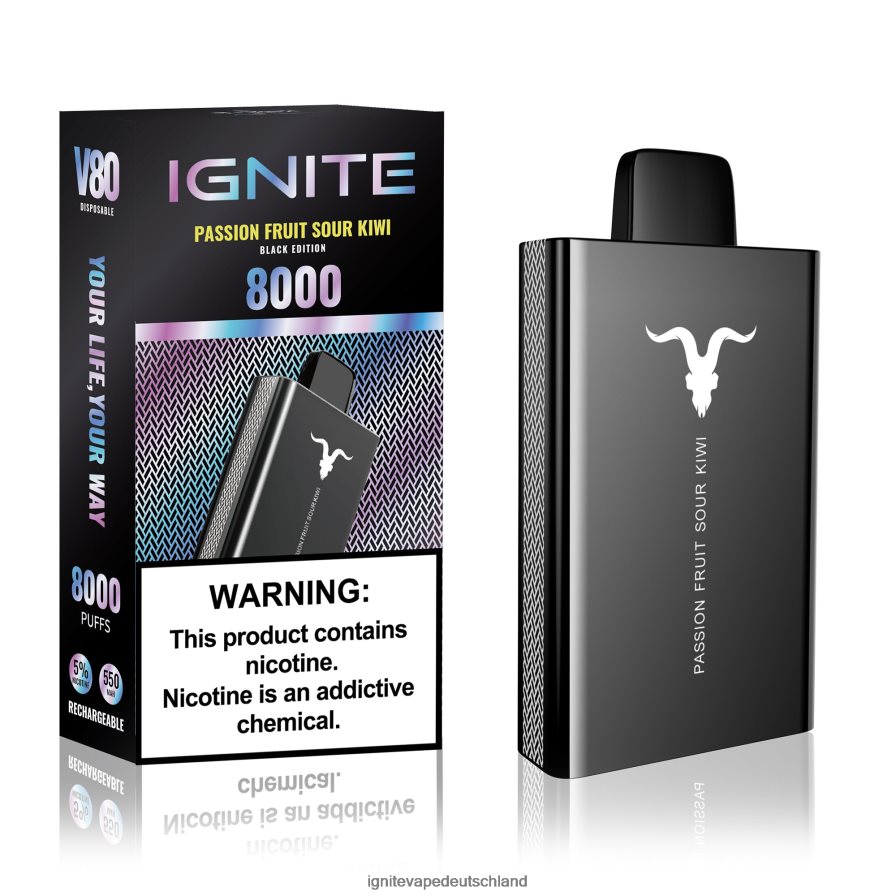 IGNITE V80 Vape-Stift Passionsfrucht saure Kiwi Z6R8049 Ignite Puff Price