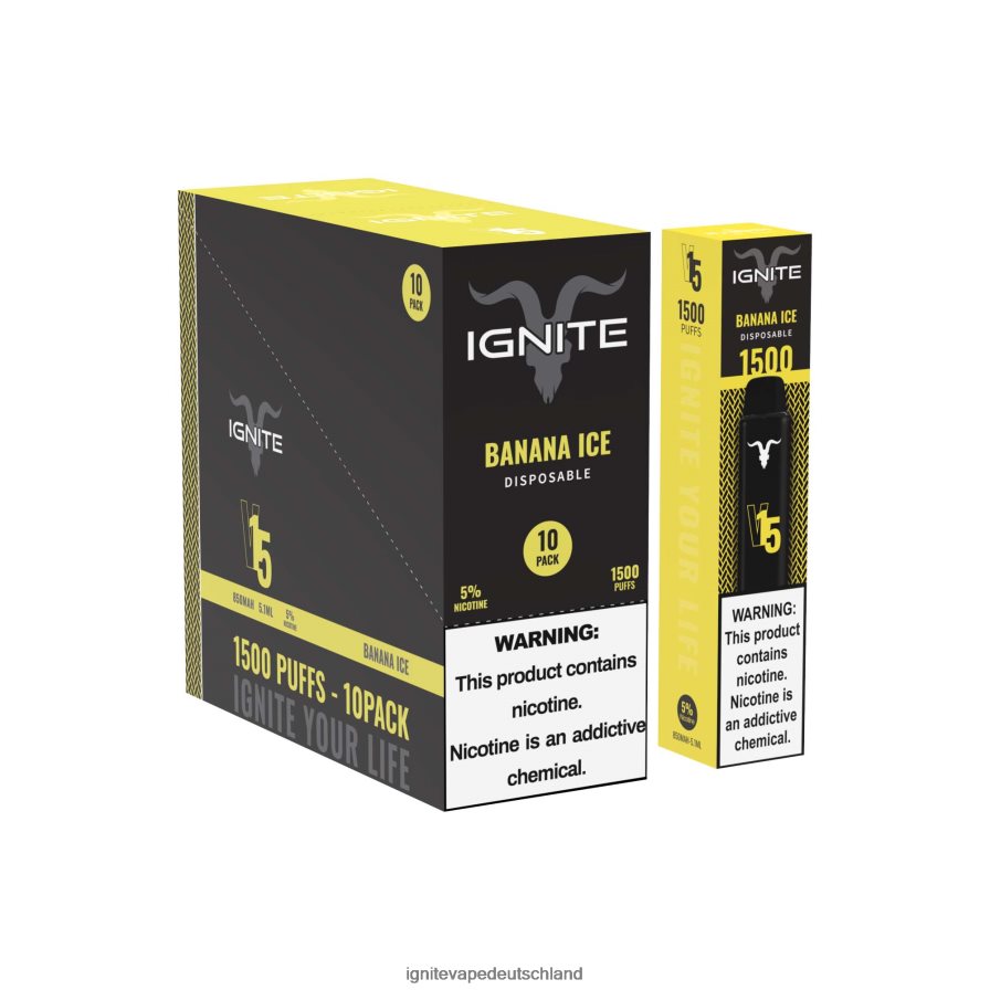 IGNITE V15 Vape Pen 10er-Pack Bananeneis Z6R8011 Ignite Vape Deutschland