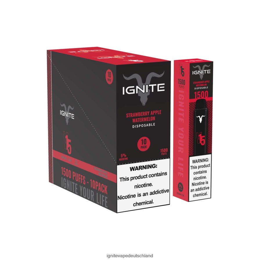 IGNITE V15 Vape Pen 10er-Pack Erdbeer-Apfel-Wassermelone Z6R80104 Ignite Vape Kaufen